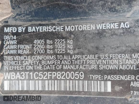 2015 BMW 4 Series 428i xDrive с VIN WBA3T1C52FP820059, выставлен на аукционе IAAI как лот 42755299 с пробегом Не указан миль и . История ставок и продаж доступна на DreamBid. Изображение 9.