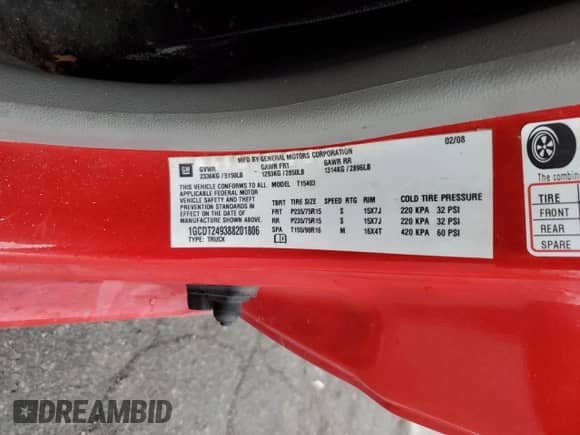 2008 Chevrolet Colorado LS with VIN 1GCDT249388201806, listed as a Copart auction lot 79074284 with Not provided miles and Salvage title. Bid and sale history available at DreamBid. Image 14.