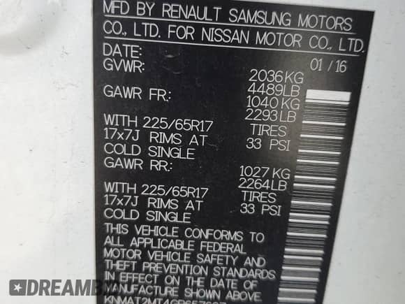 2016 Nissan Rogue SV z VIN KNMAT2MT4GP657607, wystawiony jako Copart lot #70219715 z przebiegiem 116 352 mil mil oraz Szkoda całkowita • Salvage title. Historia ofert i sprzedaży dostępna na DreamBid. Obrazek 14.