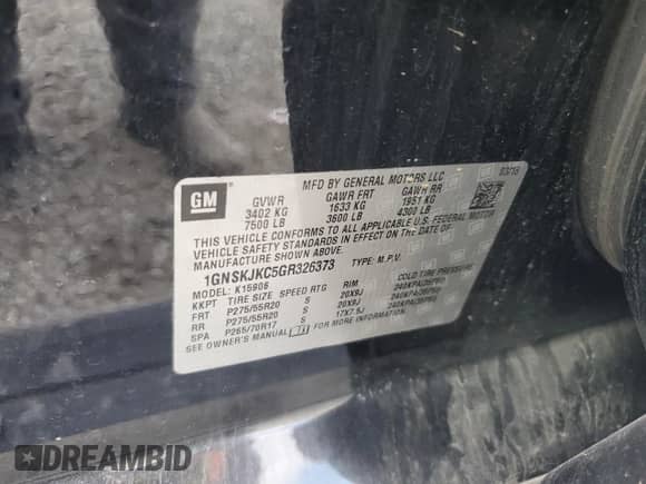 2016 Chevrolet Suburban LTZ с VIN 1GNSKJKC5GR326373, выставлен на аукционе Copart как лот 81813295 с пробегом 197 611 миль миль и Списание • Salvage title. История ставок и продаж доступна на DreamBid. Изображение 13.