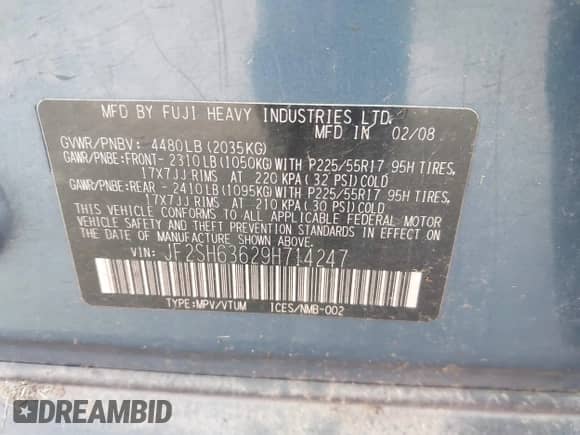 2009 Subaru Forester X z VIN JF2SH63629H714247, wystawiony jako IAAI lot #42633048 z przebiegiem 199 819 mil mil oraz . Historia ofert i sprzedaży dostępna na DreamBid. Obrazek 9.