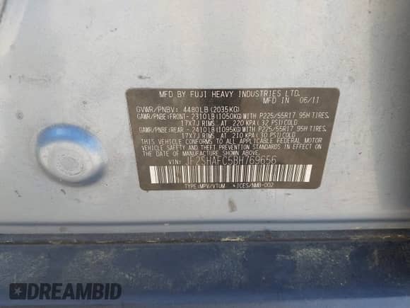 2011 Subaru Forester X Limited z VIN JF2SHAFC5BH769656, wystawiony jako IAAI lot #42309166 z przebiegiem 181 958 mil mil oraz . Historia ofert i sprzedaży dostępna na DreamBid. Obrazek 9.