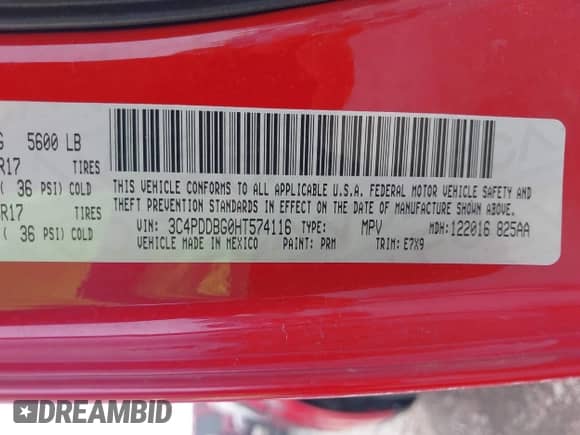 2017 Dodge Journey SXT with VIN 3C4PDDBG0HT574116, listed as a IAAI auction lot 42701428 with 77,246 mi miles and . Bid and sale history available at DreamBid. Image 9.