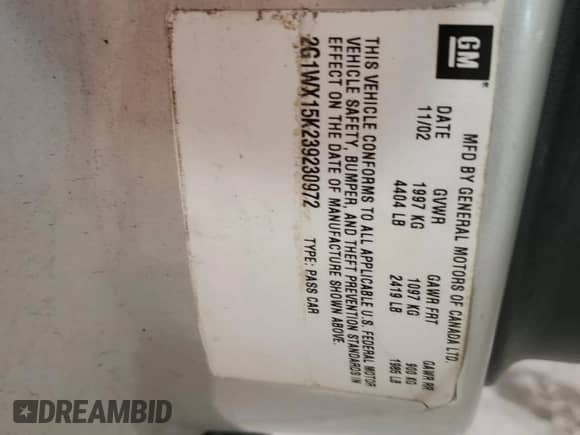 2005 Chevrolet Monte Carlo LT with VIN 2G1WX12K959389575, listed as a Copart auction lot 66917445 with 83,761 mi miles and Salvage title. Bid and sale history available at DreamBid. Image 13.