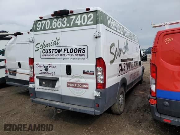 2017 Ram ProMaster Cargo z VIN 3C6URVJG8HE537533, wystawiony jako Copart lot #57903215 z przebiegiem 64 167 mil mil oraz Szkoda całkowita • Salvage title. Historia ofert i sprzedaży dostępna na DreamBid. Obrazek 3.