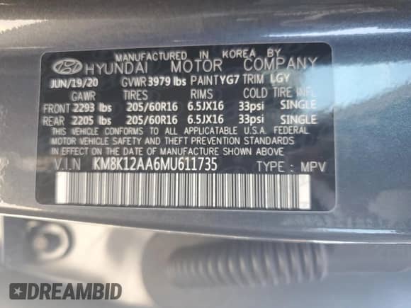 2021 Hyundai Kona SE z VIN KM8K12AA6MU611735, wystawiony jako Copart lot #81157595 z przebiegiem 53 404 mil mil oraz Szkoda całkowita • Salvage title. Historia ofert i sprzedaży dostępna na DreamBid. Obrazek 13.