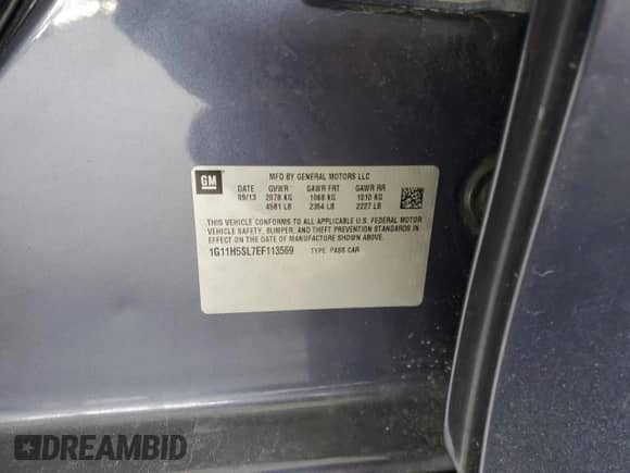 2014 Chevrolet Malibu LTZ with VIN 1G11H5SL7EF113569, listed as a Copart auction lot 71185555 with 214,882 mi miles and Clean title. Bid and sale history available at DreamBid. Image 12.