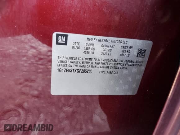 2016 Chevrolet Malibu LT z VIN 1G1ZE5STXGF285206, wystawiony jako Copart lot #85276045 z przebiegiem 206 944 mil mil oraz Szkoda całkowita • Salvage title. Historia ofert i sprzedaży dostępna na DreamBid. Obrazek 12.