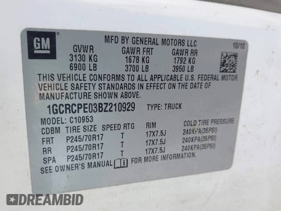 2011 Chevrolet Silverado 1500 Work Truck с VIN 1GCRCPE03BZ210929, выставлен на аукционе IAAI как лот 43278909 с пробегом 312 234 миль миль и . История ставок и продаж доступна на DreamBid. Изображение 9.