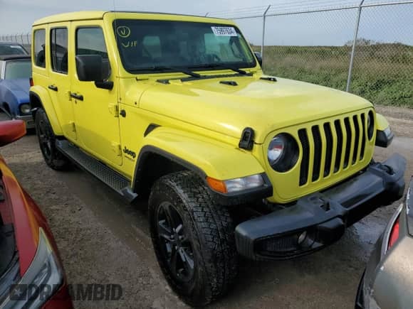 2022 Jeep Wrangler Unlimited Sahara Altitude with VIN 1C4HJXEN9NW269535, listed as a Copart auction lot 75997634 with 17,776 mi miles and Salvage title. Bid and sale history available at DreamBid. Image 4.