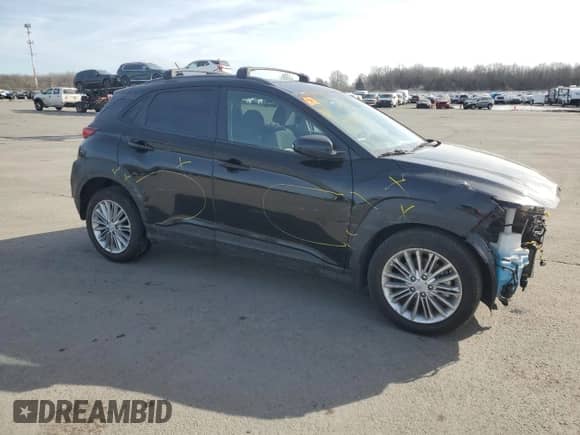 2021 Hyundai Kona SEL with VIN KM8K2CAA3MU717563, listed as a Copart auction lot 43237525 with 59,010 mi miles and Salvage title. Bid and sale history available at DreamBid. Image 4.