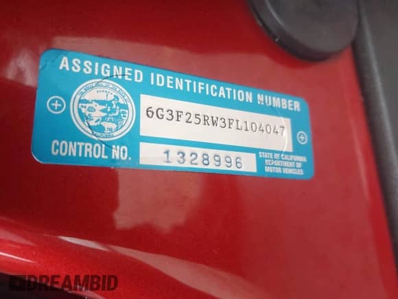 2015 Chevrolet SS z VIN 6G3F25RW3FL104047, wystawiony jako IAAI lot #42945745 z przebiegiem 68 889 mil mil oraz . Historia ofert i sprzedaży dostępna na DreamBid. Obrazek 9.