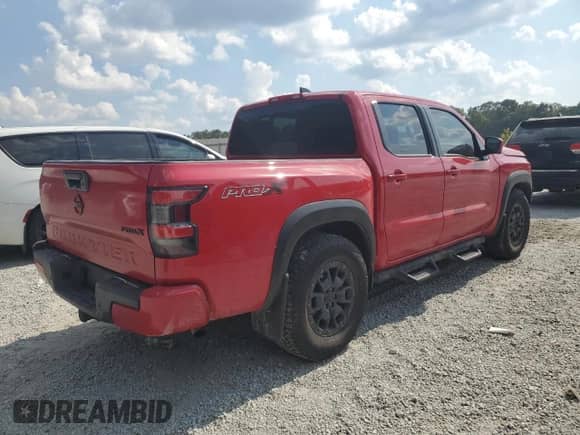 2024 Nissan Frontier SV with VIN 1N6ED1EJ4RN611843, listed as a Copart auction lot 71734955 with 20,362 mi miles and Salvage title. Bid and sale history available at DreamBid. Image 3.