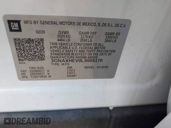 2020 Chevrolet Equinox LS с VIN 3GNAXHEV0LS655170, выставлен на аукционе IAAI как лот 43304728 с пробегом 79 712 миль миль и . История ставок и продаж доступна на DreamBid. Изображение 9.