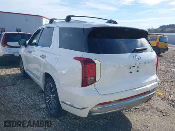 2024 Hyundai Palisade Calligraphy z VIN KM8R7DGE9RU721740, wystawiony jako IAAI lot #41485304 z przebiegiem 23 527 mil mil oraz . Historia ofert i sprzedaży dostępna na DreamBid. Obrazek 3.