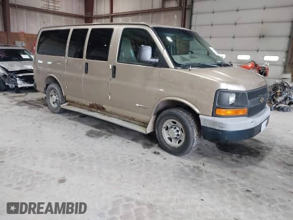 2005 Chevrolet Express Passenger с VIN 1GAHG35U651173253, выставлен на аукционе IAAI как лот 41966197 с пробегом 368 386 миль миль и . История ставок и продаж доступна на DreamBid. Изображение 1.