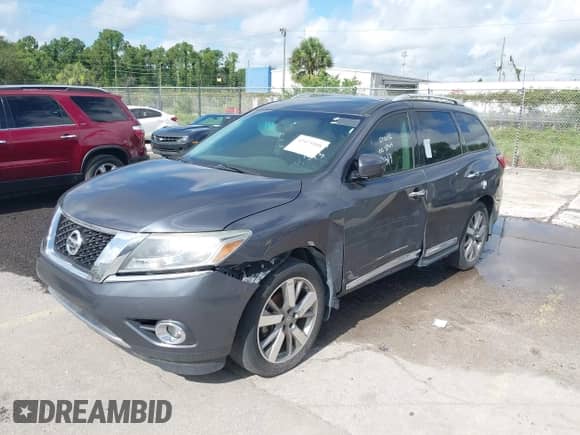 2013 Nissan Pathfinder Platinum with VIN 5N1AR2MM6DC681378, listed as a IAAI auction lot 42475308 with 141,980 mi miles and . Bid and sale history available at DreamBid. Image 2.