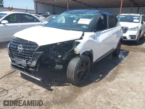 2023 Nissan Kicks SR with VIN 3N1CP5DV2PL499136, listed as a IAAI auction lot 42266972 with 38,328 mi miles and . Bid and sale history available at DreamBid. Image 2.