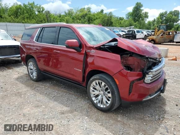 2021 Chevrolet Tahoe High Country with VIN 1GNSKTKL2MR126672, listed as a Copart auction lot 62856725 with 126,132 mi miles and Salvage title. Bid and sale history available at DreamBid. Image 4.