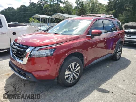 2023 Nissan Pathfinder SL with VIN 5N1DR3CC2PC223045, listed as a Copart auction lot 68347745 with 21,135 mi miles and Salvage title. Bid and sale history available at DreamBid. Image 1.