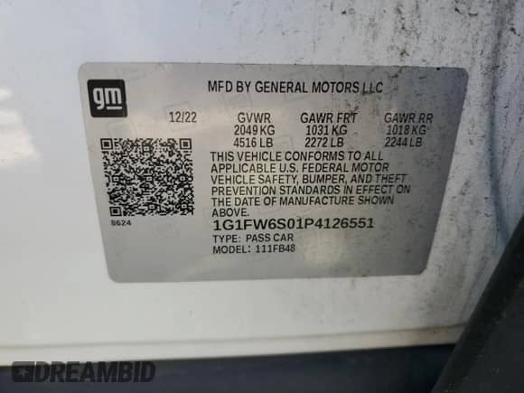 2023 Chevrolet Bolt EV 1LT z VIN 1G1FW6S01P4126551, wystawiony jako Copart lot #80790245 z przebiegiem 23 242 mil mil oraz Szkoda całkowita • Salvage title. Historia ofert i sprzedaży dostępna na DreamBid. Obrazek 12.