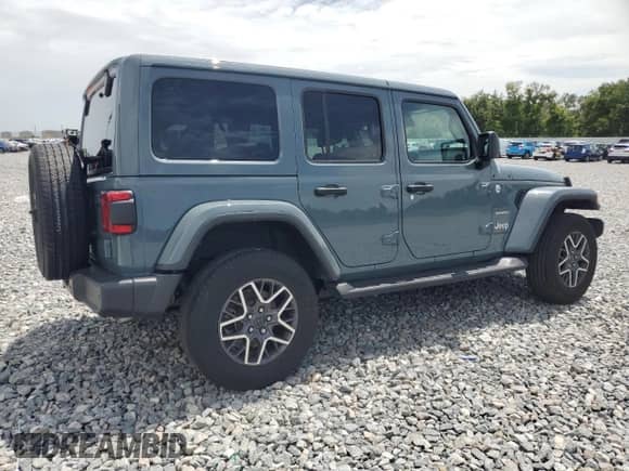 2024 Jeep Wrangler Sahara with VIN 1C4PJXEN4RW151216, listed as a Copart auction lot 61388855 with 47,389 mi miles and Salvage title. Bid and sale history available at DreamBid. Image 3.