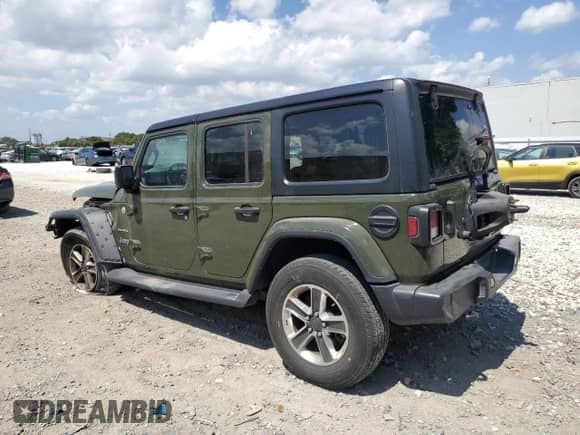 2022 Jeep Wrangler Unlimited Sahara with VIN 1C4HJXEN3NW242458, listed as a Copart auction lot 48148815 with 26,154 mi miles and Salvage title. Bid and sale history available at DreamBid. Image 2.