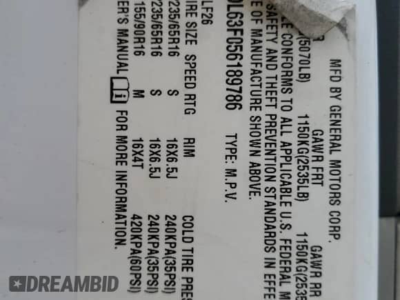 2005 Chevrolet Equinox LT с VIN 2CNDL63F056189786, выставлен на аукционе Copart как лот 70624724 с пробегом 349 643 миль миль и Списание • Salvage title. История ставок и продаж доступна на DreamBid. Изображение 14.