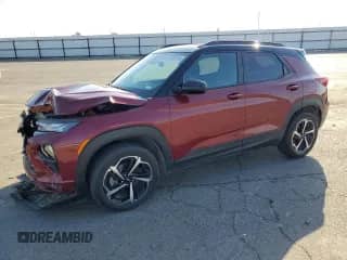 2023 Chevrolet TrailBlazer RS with VIN KL79MUSL3PB146608, listed as a Copart auction lot 81586195 with 23,631 mi miles and Salvage title. Bid and sale history available at DreamBid. Image 1.