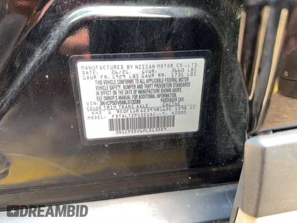 2021 Nissan Kicks SR z VIN 3N1CP5DV6ML513289, wystawiony jako Copart lot #89438905 z przebiegiem 75 950 mil mil oraz Szkoda całkowita • Salvage title. Historia ofert i sprzedaży dostępna na DreamBid. Obrazek 10.