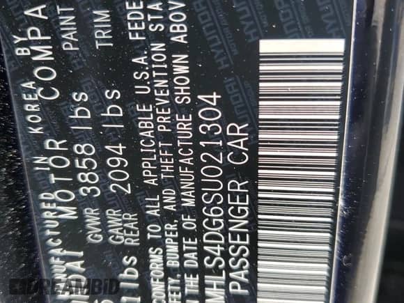 2025 Hyundai Elantra SEL Convenience z VIN KMHLS4DG6SU021304, wystawiony jako Copart lot #80667675 z przebiegiem 314 mil mil oraz Szkoda całkowita • Salvage title. Historia ofert i sprzedaży dostępna na DreamBid. Obrazek 12.