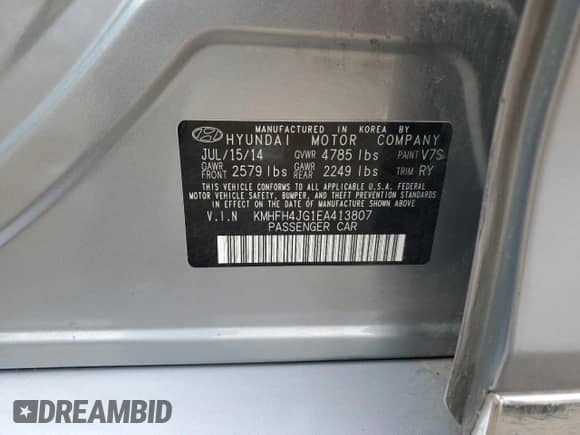 2014 Hyundai Azera Limited с VIN KMHFH4JG1EA413807, выставлен на аукционе Copart как лот 86871164 с пробегом 156 696 миль миль и Чистый • Clean title. История ставок и продаж доступна на DreamBid. Изображение 12.