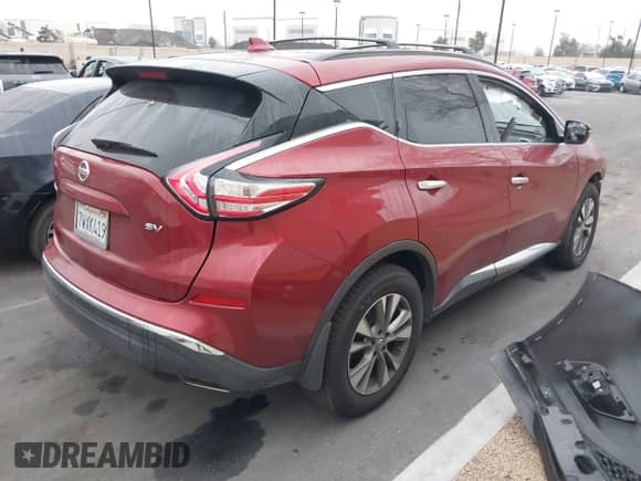 2017 Nissan Murano S with VIN 5N1AZ2MG9HN107961, listed as a IAAI auction lot 41838283 with 51,455 mi miles and . Bid and sale history available at DreamBid. Image 4.