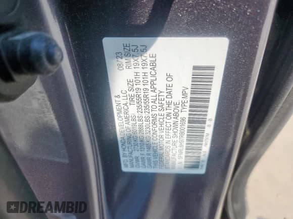 2024 Honda Odyssey Elite с VIN 5FNRL6H97RB001696, выставлен на аукционе Copart как лот 70446115 с пробегом 21 436 миль миль и Списание • Salvage title. История ставок и продаж доступна на DreamBid. Изображение 14.