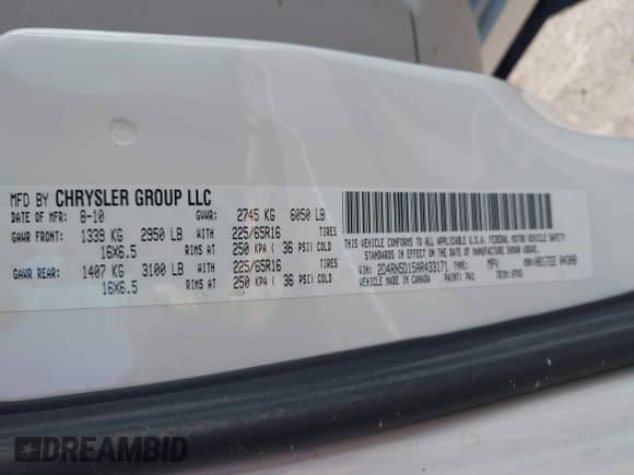 2010 Dodge Grand Caravan SXT с VIN 2D4RN5D15AR433171, выставлен на аукционе IAAI как лот 43484173 с пробегом 155 938 миль миль и . История ставок и продаж доступна на DreamBid. Изображение 9.