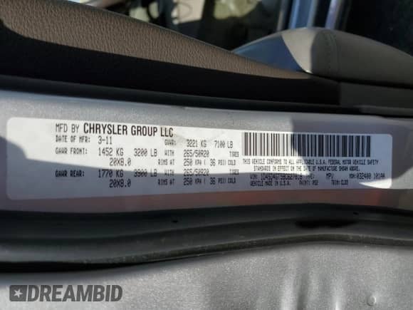 2011 Dodge Durango Crew with VIN 1D4SD4GT5BC627818, listed as a Copart auction lot 71283395 with 155,419 mi miles and Salvage title. Bid and sale history available at DreamBid. Image 13.