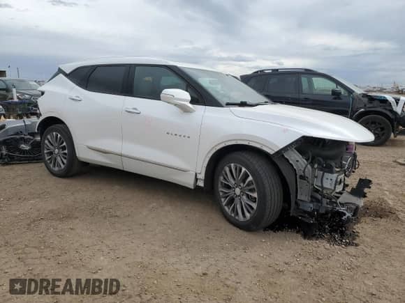 2020 Chevrolet Blazer Premier with VIN 3GNKBLRS6LS552504, listed as a Copart auction lot 80510655 with 66,209 mi miles and Salvage title. Bid and sale history available at DreamBid. Image 4.