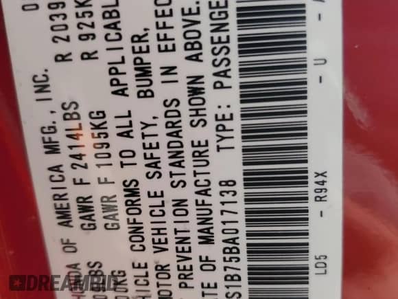 2011 Honda Accord EX with VIN 1HGCS1B75BA017138, listed as a Copart auction lot 65135815 with 134,142 mi miles and Salvage title. Bid and sale history available at DreamBid. Image 12.