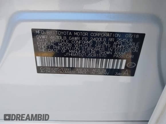 2018 Lexus IS 300 z VIN JTHBA1D21J5081570, wystawiony jako IAAI lot #42885647 z przebiegiem 56 325 mil mil oraz . Historia ofert i sprzedaży dostępna na DreamBid. Obrazek 9.