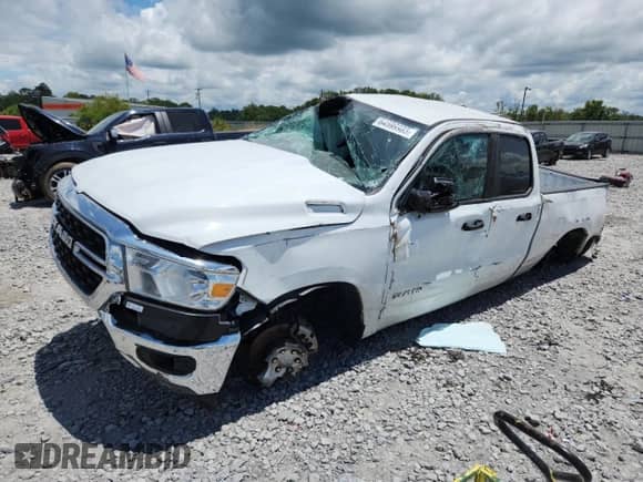 2023 Ram 1500 Big Horn with VIN 1C6SRFBT8PN557588, listed as a Copart auction lot 64599985 with 51,295 mi miles and Salvage title. Bid and sale history available at DreamBid. Image 1.