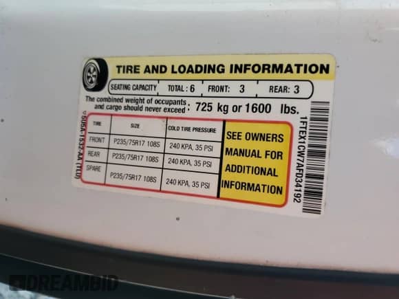 2010 Ford F-150 XL z VIN 1FTEX1CW7AFD34192, wystawiony jako Copart lot #85826445 z przebiegiem 183 392 mil mil oraz Czysty tytuł • Clean title. Historia ofert i sprzedaży dostępna na DreamBid. Obrazek 12.