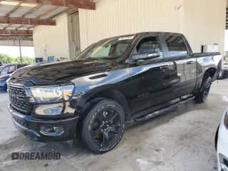 2024 Ram 1500 Big Horn with VIN 1C6RREFG7RN100568, listed as a Copart auction lot 60615965 with 15,892 mi miles and Salvage title. Bid and sale history available at DreamBid. Image 1.