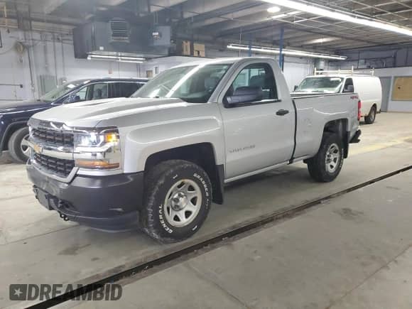 2018 Chevrolet Silverado 1500 Work Truck with VIN 1GCNKNEC6JZ343957, listed as a Copart auction lot 55231465 with 69,099 mi miles and Salvage title. Bid and sale history available at DreamBid. Image 1.