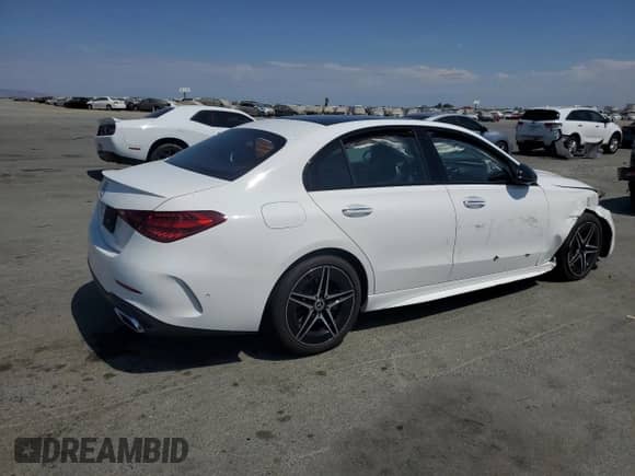 2022 Mercedes-Benz C 300 with VIN W1KAF4GB7NR017100, listed as a Copart auction lot 70561195 with Not provided miles and Salvage title. Bid and sale history available at DreamBid. Image 3.