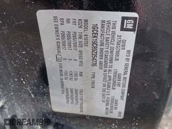 2009 Chevrolet Silverado 1500 LS z VIN 1GCEK19C89Z254776, wystawiony jako Copart lot #62194875 z przebiegiem 187 633 mil mil oraz Szkoda całkowita • Salvage title. Historia ofert i sprzedaży dostępna na DreamBid. Obrazek 12.