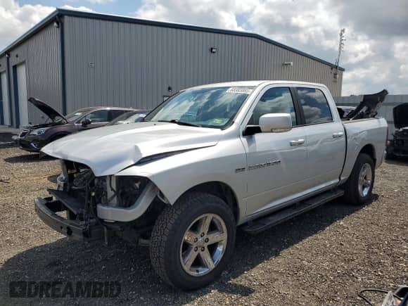 2012 Ram 1500 Sport with VIN 1C6RD7MT4CS257249, listed as a Copart auction lot 68383865 with 107,944 mi miles and Salvage title. Bid and sale history available at DreamBid. Image 1.
