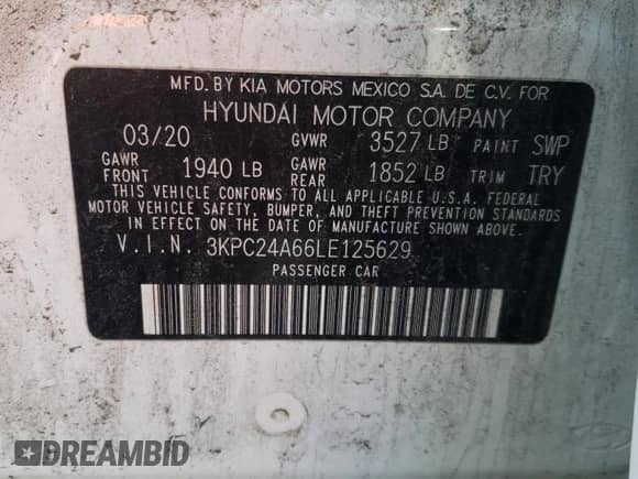 2020 Hyundai Accent SE с VIN 3KPC24A66LE125629, выставлен на аукционе Copart как лот 71871492 с пробегом 15 689 миль миль и . История ставок и продаж доступна на DreamBid. Изображение 13.