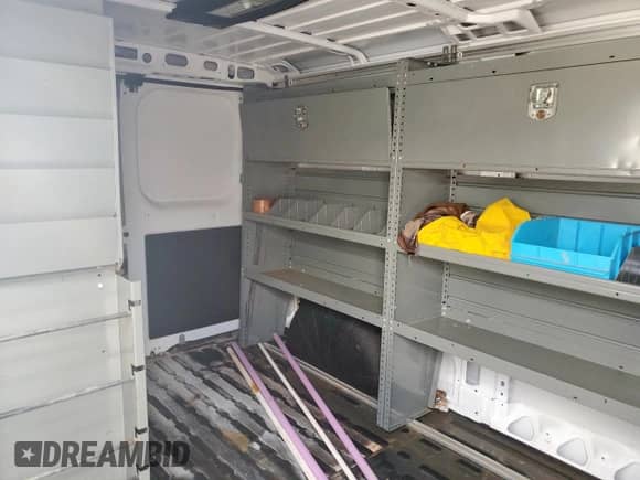 2024 Ram ProMaster Cargo Tradesman с VIN 3C6LRVAG3RE144908, выставлен на аукционе Copart как лот 64447025 с пробегом Не указан миль и Списание • Salvage title. История ставок и продаж доступна на DreamBid. Изображение 11.