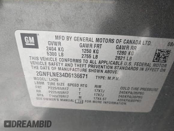 2013 Chevrolet Equinox LT z VIN 2GNFLNE34D6136671, wystawiony jako IAAI lot #43276248 z przebiegiem 127 127 mil mil oraz . Historia ofert i sprzedaży dostępna na DreamBid. Obrazek 9.