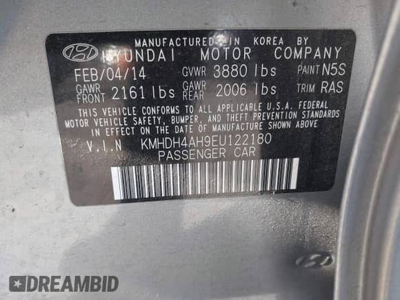 2014 Hyundai Elantra Sport с VIN KMHDH4AH9EU122180, выставлен на аукционе IAAI как лот 42609381 с пробегом 107 583 миль миль и . История ставок и продаж доступна на DreamBid. Изображение 9.